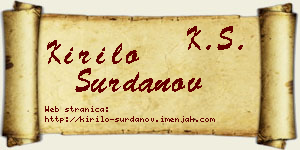 Kirilo Surdanov vizit kartica